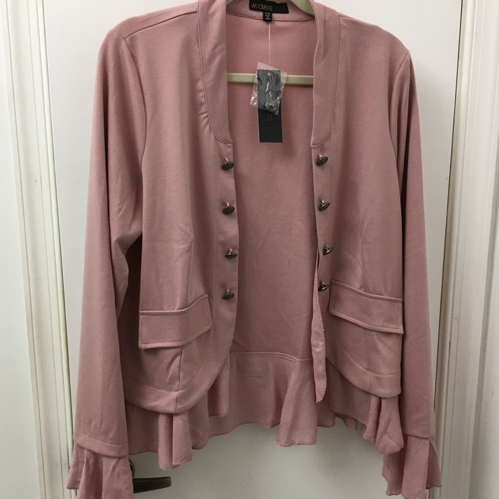 Weavers Light Knit Ruffled Jacket